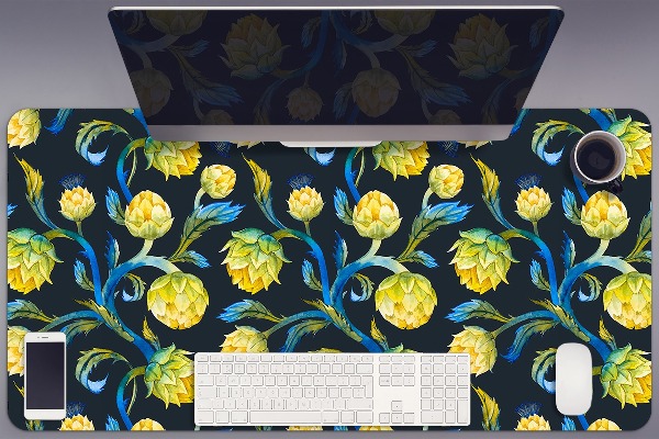 Sous-main bureau Fleurs d'artichaut