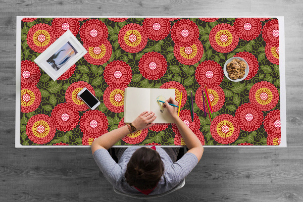 Sous-main bureau Fleurs géométriques