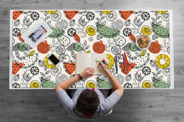 Sous-main bureau Contours de fruits