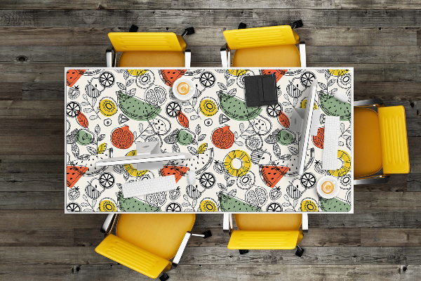 Sous-main bureau Contours de fruits