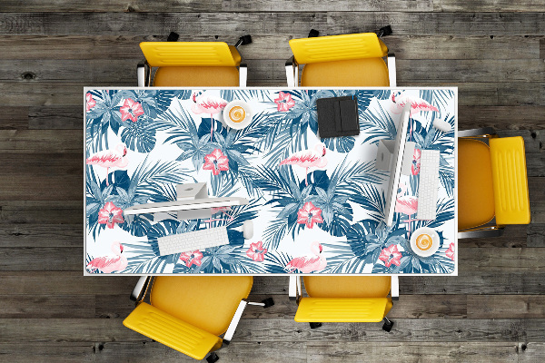 Sous-main bureau Flamingos et taches
