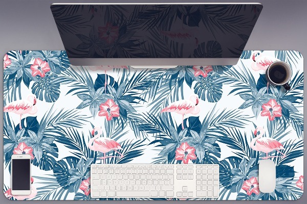 Sous-main bureau Flamingos et taches