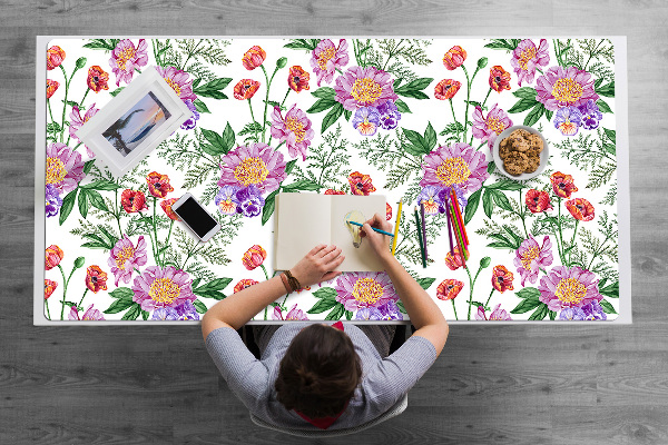 Sous-main bureau Bouquet de pivoine