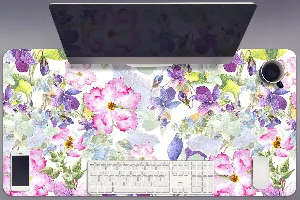 Sous-main bureau Fleurs pourpres