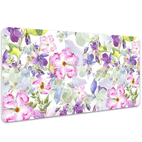 Sous-main bureau Fleurs pourpres