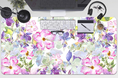 Sous-main bureau Fleurs pourpres