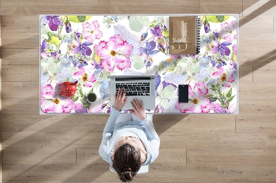 Sous-main bureau Fleurs pourpres