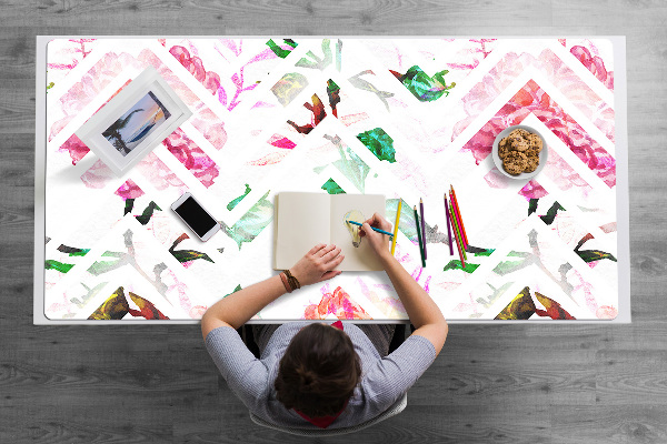Sous-main bureau Chevron floral