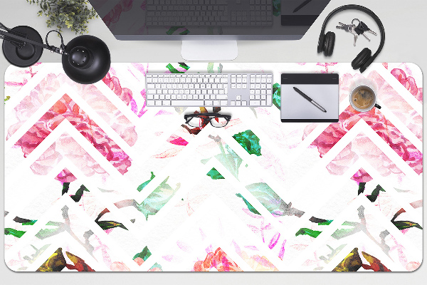Sous-main bureau Chevron floral