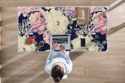 Sous-main bureau Roses blanches Vintage