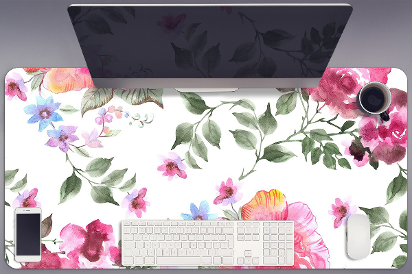 Sous main de bureau Roses aquarelles