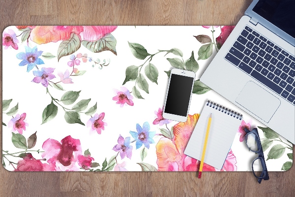 Sous main de bureau Roses aquarelles
