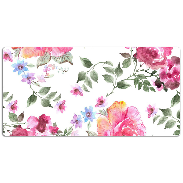 Sous main de bureau Roses aquarelles