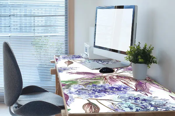Sous-main bureau Feuilles violettes