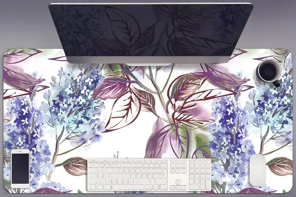 Sous-main bureau Feuilles violettes