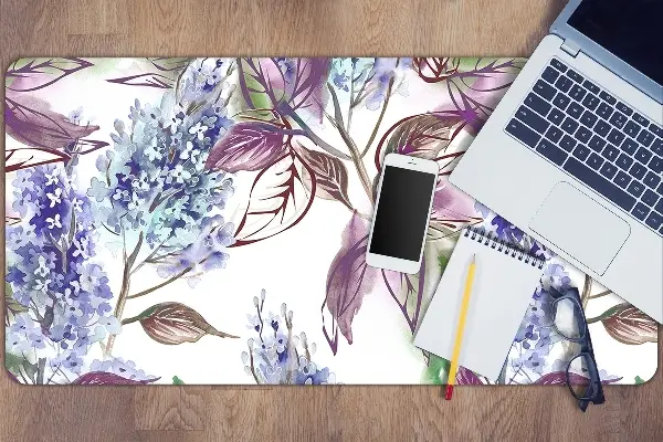 Sous-main bureau Feuilles violettes