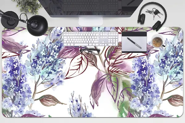 Sous-main bureau Feuilles violettes