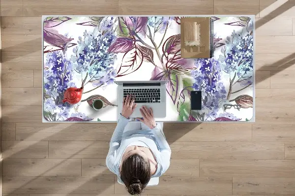 Sous-main bureau Feuilles violettes