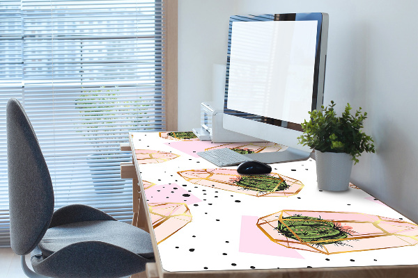 Sous-main bureau Cacti géométrique