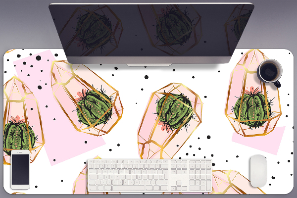 Sous-main bureau Cacti géométrique