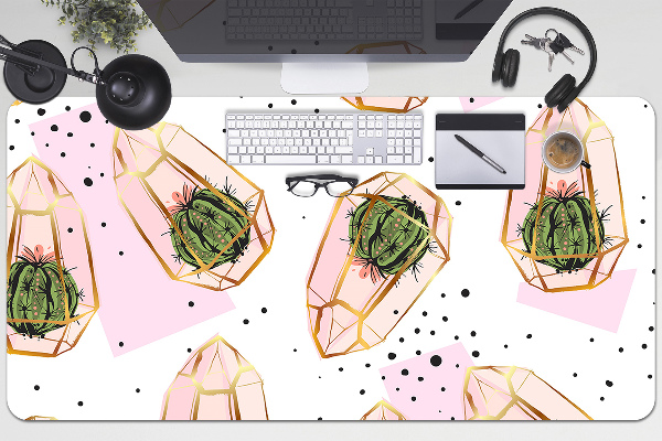 Sous-main bureau Cacti géométrique