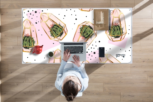 Sous-main bureau Cacti géométrique