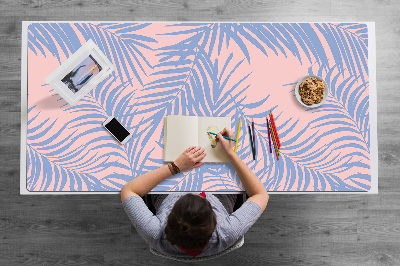 Protège bureau Feuilles bleues