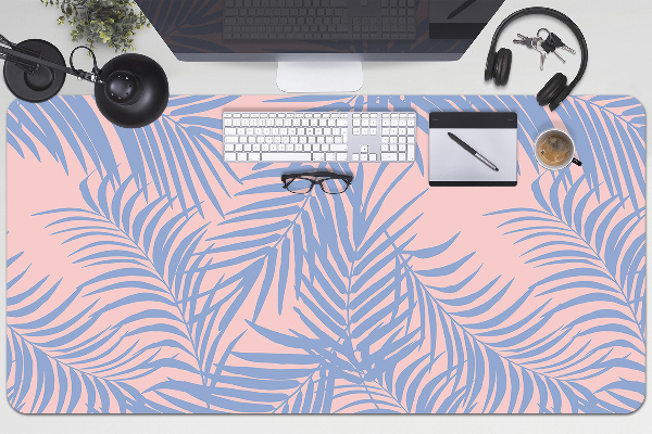 Protège bureau Feuilles bleues