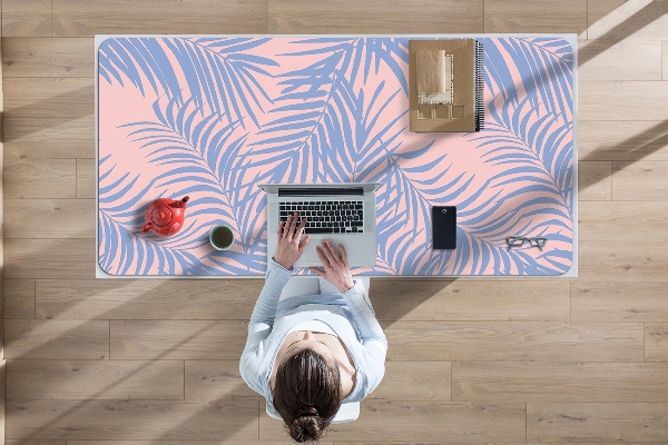 Protège bureau Feuilles bleues