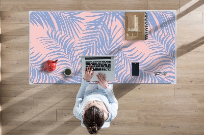 Protège bureau Feuilles bleues