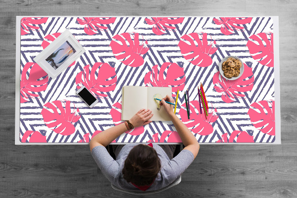 Sous main de bureau Feuilles roses