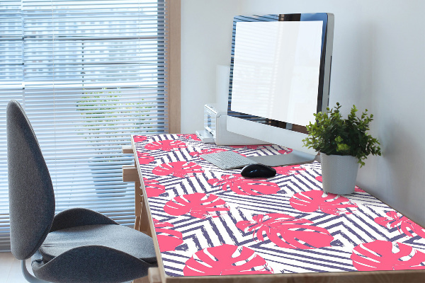 Sous main de bureau Feuilles roses