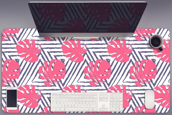 Sous main de bureau Feuilles roses