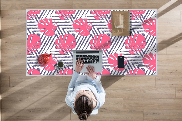 Sous main de bureau Feuilles roses