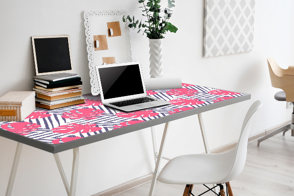 Sous main de bureau Feuilles roses