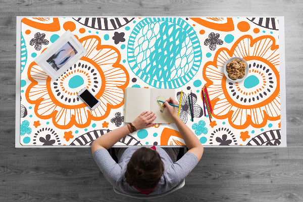 Sous-main bureau Fleurs pastel