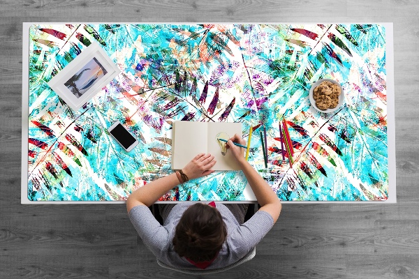 Sous main de bureau Empreintes de feuilles