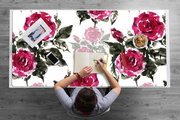 Sous main de bureau Roses peintes