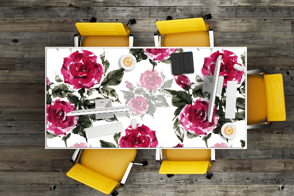 Sous main de bureau Roses peintes