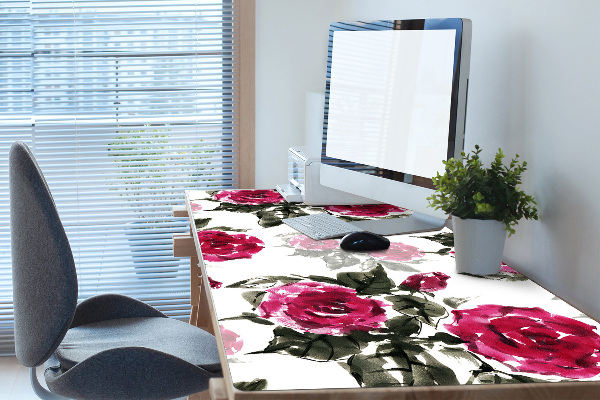 Sous main de bureau Roses peintes