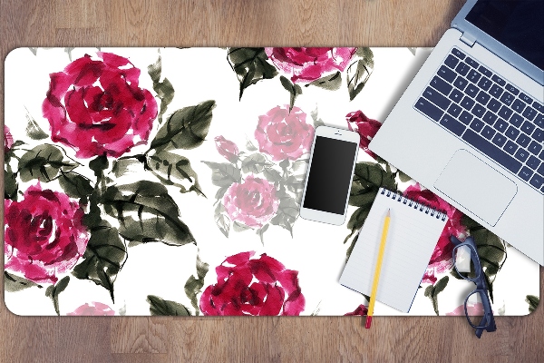 Sous main de bureau Roses peintes