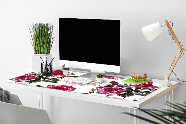 Sous main de bureau Roses peintes