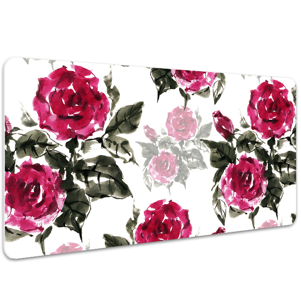 Sous main de bureau Roses peintes