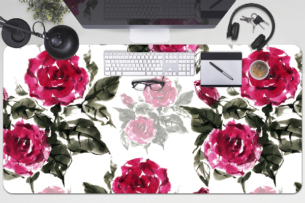 Sous main de bureau Roses peintes