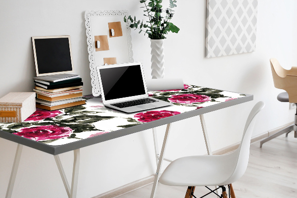 Sous main de bureau Roses peintes
