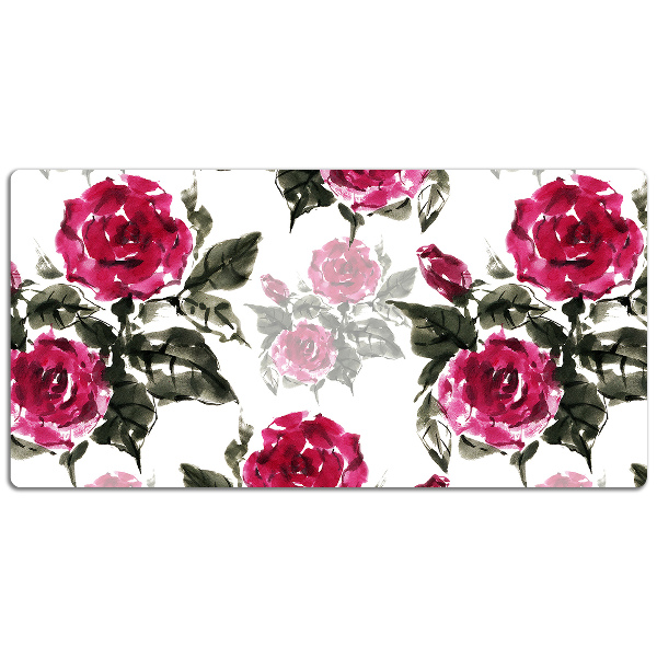 Sous main de bureau Roses peintes