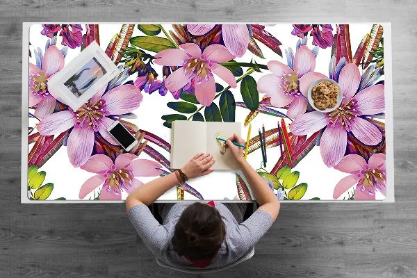 Sous main de bureau Fleurs roses