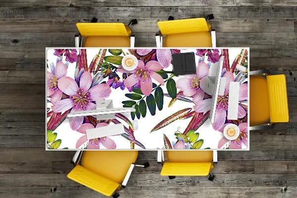 Sous main de bureau Fleurs roses