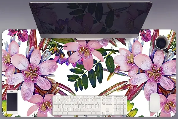Sous main de bureau Fleurs roses