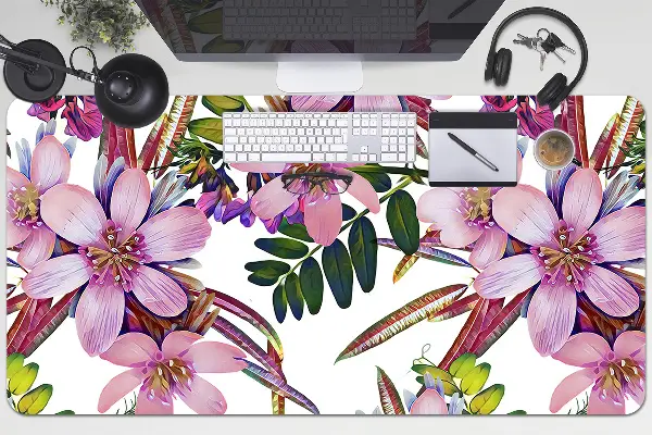 Sous main de bureau Fleurs roses